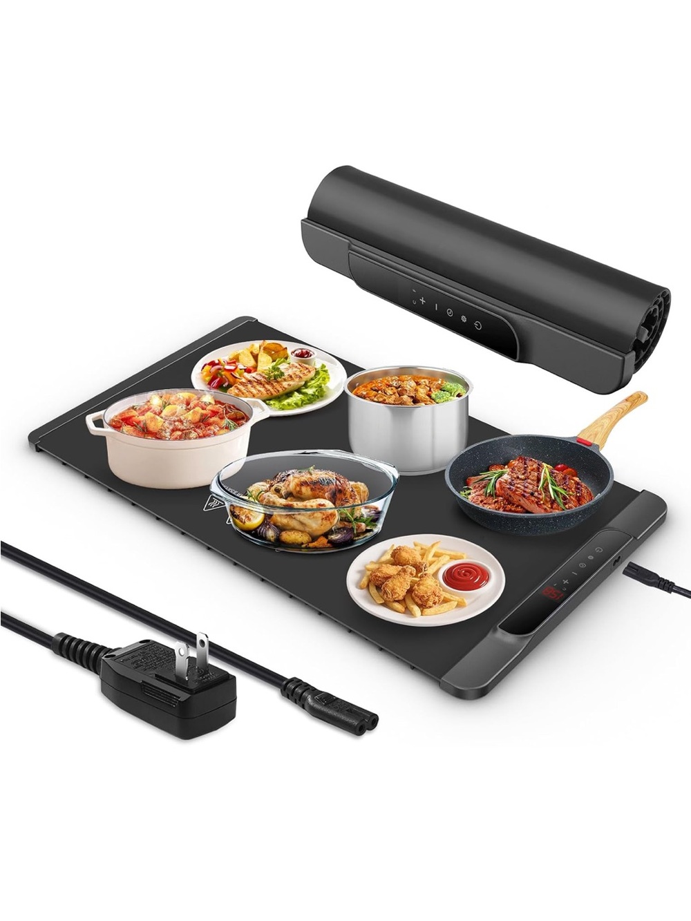 Warming Mat for Food with Protective Safety Plug